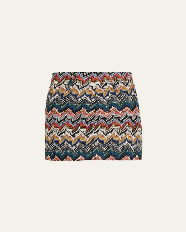 Metallic Zigzag Mini Skirt
